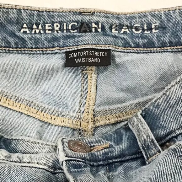 American Eagle 6 Mom Denim Women’s Jeans Shorts Distressed Exposed Pockets - Picture 6 of 10